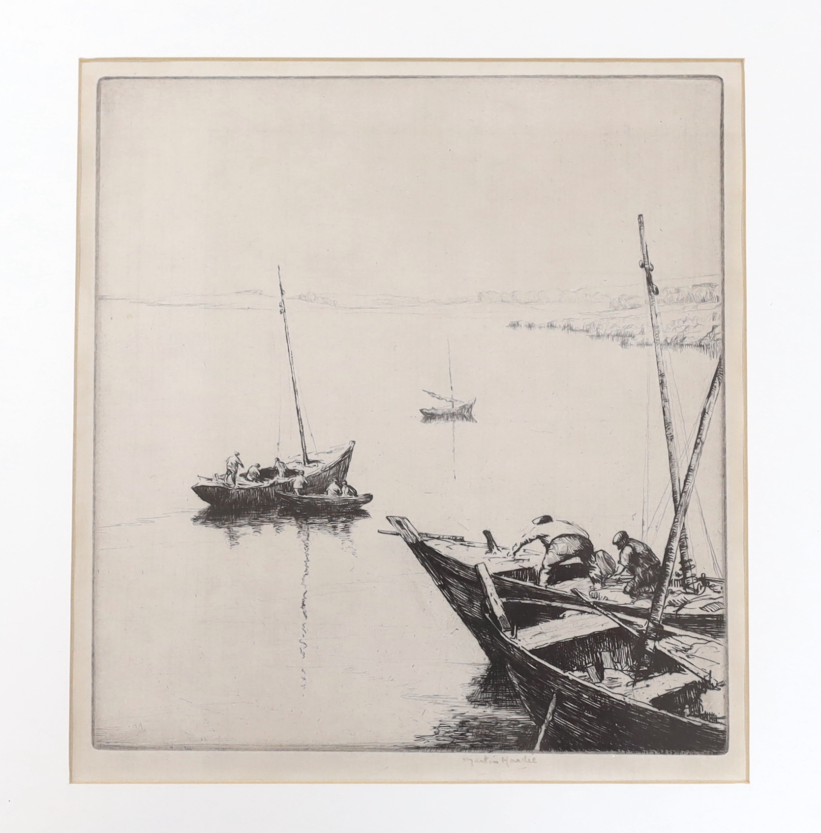 Two pencil signed etchings comprising William Douglas Macleod (1892-1963), ‘Washerwoman Chinon, 1924’ and Martin Hardie, R.I. (1875-1952), ‘Port Manech’, each with Abbott & Holder inscribed labels verso, largest 14.5 x 2